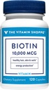 Η βιταμίνη Shoppe Biotin 1.000MCG, θρεπτικό μεταβολισμό Υποστήριξη για υγιή δονούμενα μαλλιά, υγιές δέρμα & ισχυρά νύχια, παραγωγή ενέργειας (120 κάψουλες)