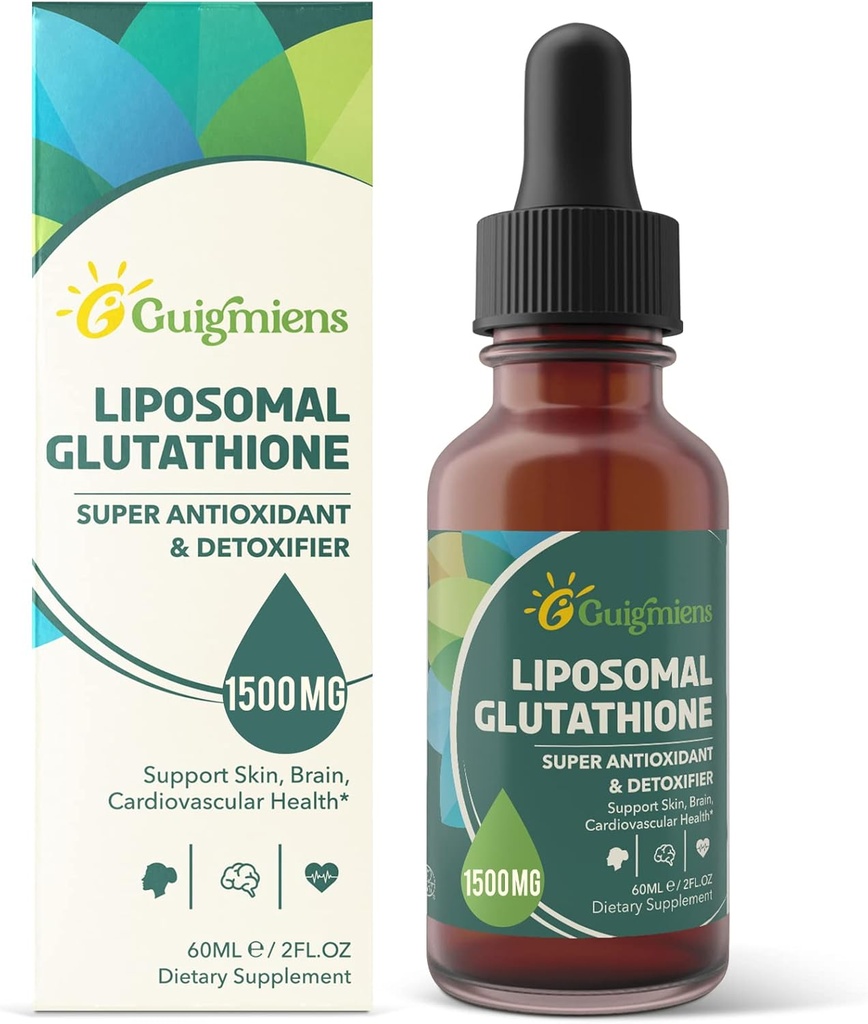 Liposomal Glutathione 1500 MG, Üstün Aborpsiyon, Sıvı Glutathione Supplement, Güçlü Antioksi, Liver Detox, Immune Advancedr, Soy-Free, Non-GMO, Vegan & Gluten Free, 2.02 fl.oz