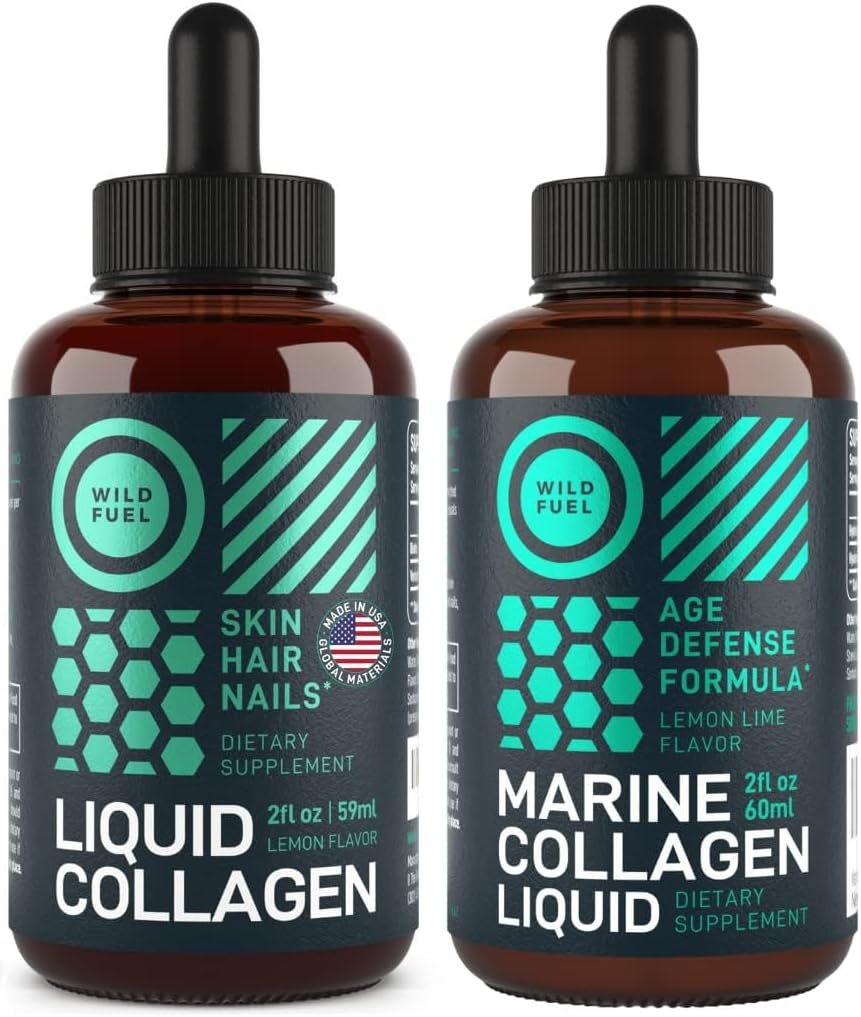 WILD FUEL Marine Liquid Collagen και Liquid Collagen με Biotin Enhanced Collagen Bundle