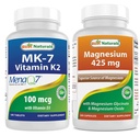 Best Naturals Βιταμίνη K2 (MK7) με D3 & γλυκινικό μαγνήσιο 425 mg