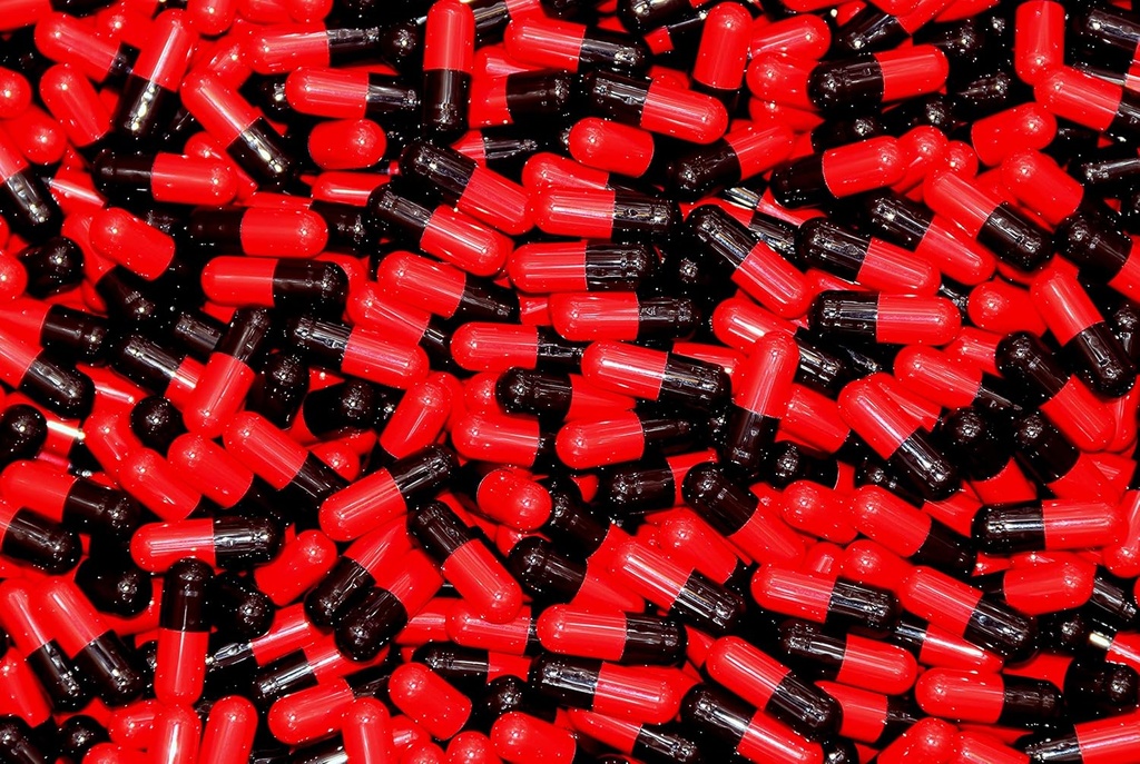 XPRS Nutra Boyutu 3 Boş Kapsüller - 10000 Kont Renklenmiş Boş Gelatin Capsules - Pills DIY Capsule - Vitaminler ve Tozlu Tamamlar Için Renkli Gel Caps (Black/Red)