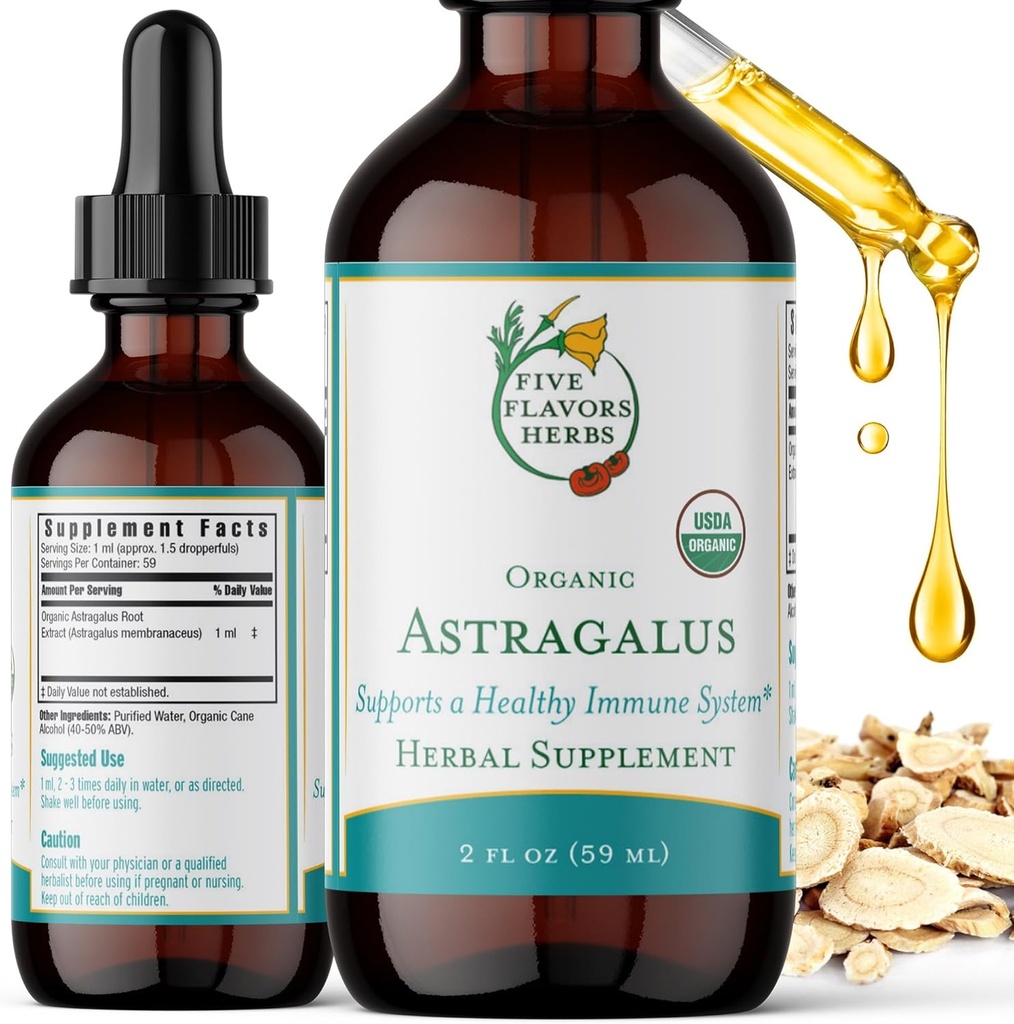 Astragalus Tincture - Immune System Support, Respiratory Support, Digestive System Support, Maca, Herbal Supplement - 2 Fl Oz Oz