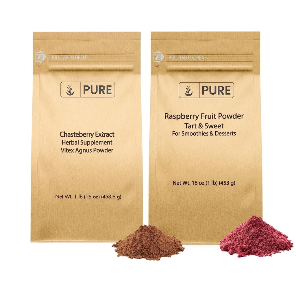PURE ORIGINAL INGREDIENTS Chasteberry Extract and Raspberry Fruit Toz Sche, 1 lb Her, Gluten-Free, Non-GMOINAL