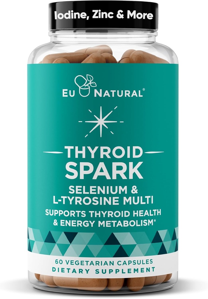 Spark Energy Support – Thrive, Φυσικά Καταπολέμηση της Κόπωση, Ορμόνες Ισορροπίας, Προώθηση της εστιασμένης ενέργειας – Ψευδάργυρος, Σελήνιο, Ιώδιο – 60 Χορτοφαγικές Μαλακές κάψουλες