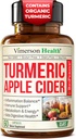Organik Apple Cider Vinegar ile Turmeric Curcumin Supplement & Ginger for Digestive Health, Metabolism, Enerji ve Ortak Destek - Organik Turmeric & Apple Cider Vinegar Capsules 60 Vegan Non-GMO Caps