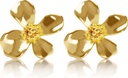 14K χρυσός επιμεταλλωμένος 925 Sterling Silver Λουλούδι σκουλαρίκια
