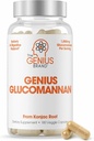 Genius Brand Genius Glucomannan - Glucomannan Capsules for Digestive Health, Energy & Satiety Support - Natural Fiber for Stomach Comfort - Non-GMO & Vegan - 180 Veggie Capsules