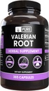 PURE ORIGINAL INGREDIENTS Valerian Root (365 Capsules) Magnezyum Or Rice Fillers, Always Pure, Lab TY