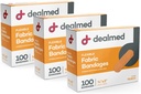 Dealmed Fabricflex yapıştırıcısı - 100 Count (3 Pack) İlk Yardım Kit için Geçx Ücretsiz, Yara Bakımı, 3" x 3" x 3"