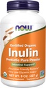 NOW Foods Supplements, Inulin Prebiotic Pure Powder, Certified Organic, Non-GMO Project Verified, Intestinal Support*, 8-Ounce
