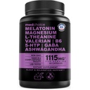 12in-1 Melatonin Sleep Capsules - Melatonin 5 mg ve Magnezyum Glycinate 500 mg ile Yetişkinler için Doğal Uyku Aids, L Theanine, Valerian Root, GABA, 5-HTP (90ct, Pack of 1)