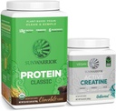 Sunwarrior Brown Rice Protein Toz Plant-Based | Chocolate 30 Kres & Kretine Monohidrat Toz | Micronized Unflavored, 60 Servisler