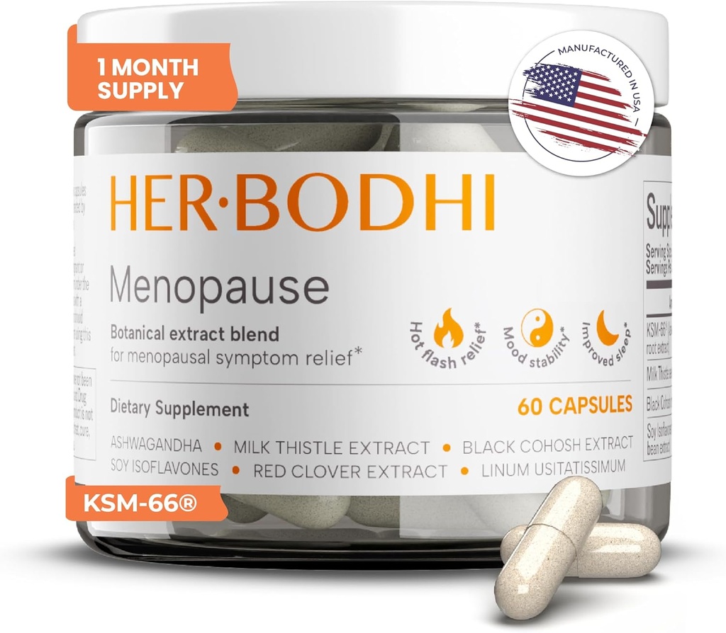 Erkeklero- Menopause Hormonal Balance for Women, Estrogen Soy Isoflavones Menopause Supplement for Women, Holy Basil, Ashwagandha, Black Cohosh Hot Flashes Menopause Relief (60 Capsules)