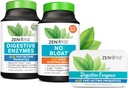 Zenwise Health Bliss Bundle Digestive Enzymes + No Bloat + Free Travel Tin - προ και Post Meal Digestive Ρουτίνα με ένζυμα και προβιοτικά για Digestion