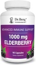 Dr. Berg Black Elderberry Capsules (Advanced Immune Support*) 15,000 IU Vitamin D, 60 mg of çinko, & 90 mg of Camu Camu - (4-in-1) Sambucus Elder Immune Support Supplement - 90 Capsules