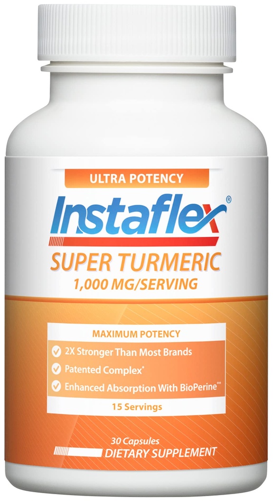 Instaflex Super Turmeric - 1000 mg Turmeric Curcumin with BioPerine, Black Pepper Extract, 95 Curcuminoids, 30 Count