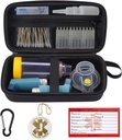 MGZNMTY Seyahat Yetişkin ve Çocuklar için Asthma Inhaler Spacer ile Uyumlu Vakayı Gerçekleştirmek, Maskeler, Inhalerlen Asthma Alert Tag ve Medical Card, Carabiner (Sadece Case) (Black)