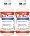 Vital Earth Minerals Fulvic Minerals Sıvı - Fulvic asit Supplement with 70+ Trace Minerals, Electrolytes for Energy & Vitality, 32 Oz Ea + 1 Oz Cup