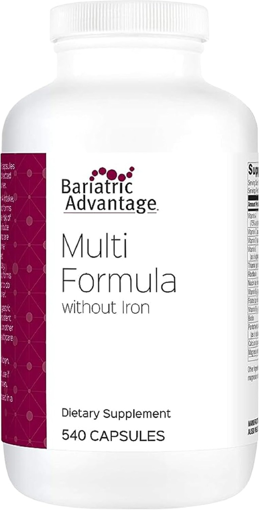 Bariatrik Avantajı Demirsiz Çok Formula, Bariatrik Cerrahi Hastaları için 22 Temel Vitamin ve Nutrients - 540 Capsules ve Nutrients - 540 Capsules