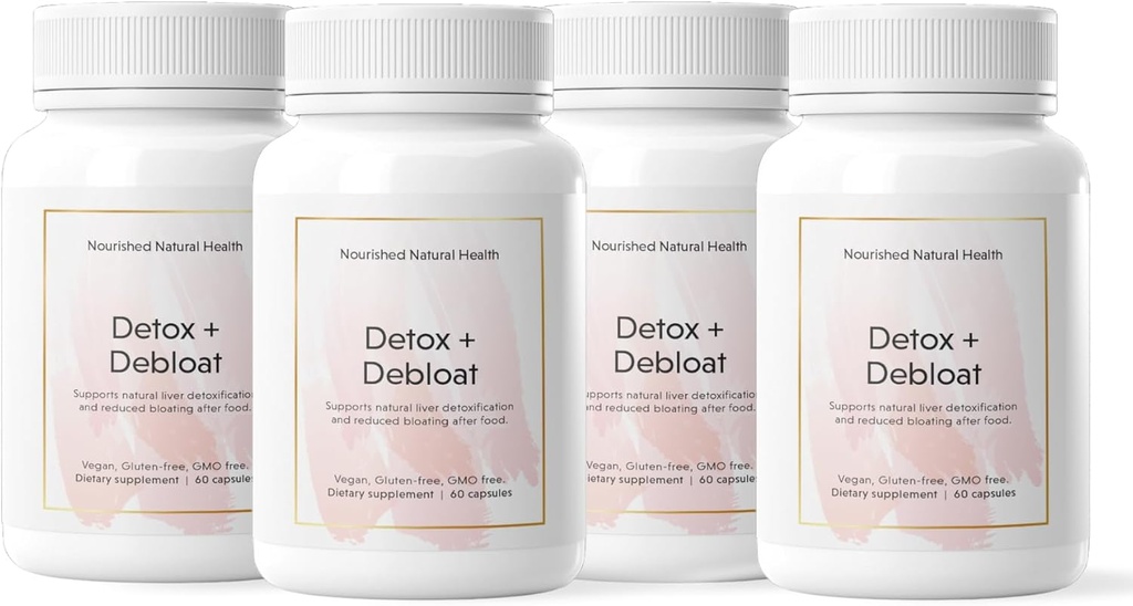 Nourished Natural Detox + Debloat - Milk Butle & Dandelion Root Vegan Supplement for Women - Bloating Relief & Digestion Support - 240 Capsules