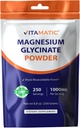 Vitamatic Magnesium (από Γλυκινικό & Οξείδιο) - Υποστηρίζει τους μυς, τις αρθρώσεις, και την υγεία της καρδιάς 250 γραμμάρια