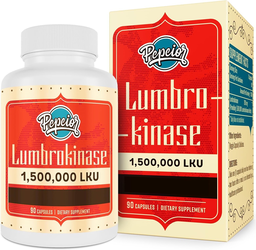 Lumbrokinase 200 mg (Max Activity 1,500,000 LKU) - Lumbrokinase Enzymes Supplement, Nattokinase - 90 Capsules
