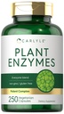 Carlyle Plant Enzymes with Protease, Papain, Lactase ve Bromelain | 250 Capsules | Multi Enzyme Mix | Non-GMO & Gluten Ücretsiz Supplement