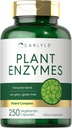 Carlyle Plant Enzymes with Protease, Papain, Lactase ve Bromelain | 250 Capsules | Multi Enzyme Mix | Non-GMO & Gluten Ücretsiz Supplement