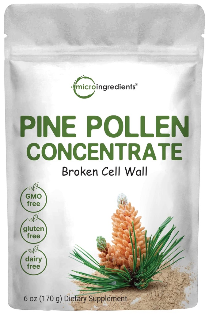 Micro Συστατικά Pure Pine Pollen σκόνη, 6 ουγγιά, άγρια συγκομιδή ένα σπασμένο τοίχωμα κυττάρων, υποστηρίζει την υγεία του ανοσοποιητικού συστήματος, ενισχύει την ενέργεια, αντιοξειδωτικό & ανδρογόνο, χωρίς ΓΤΟ, Vegan φιλικό