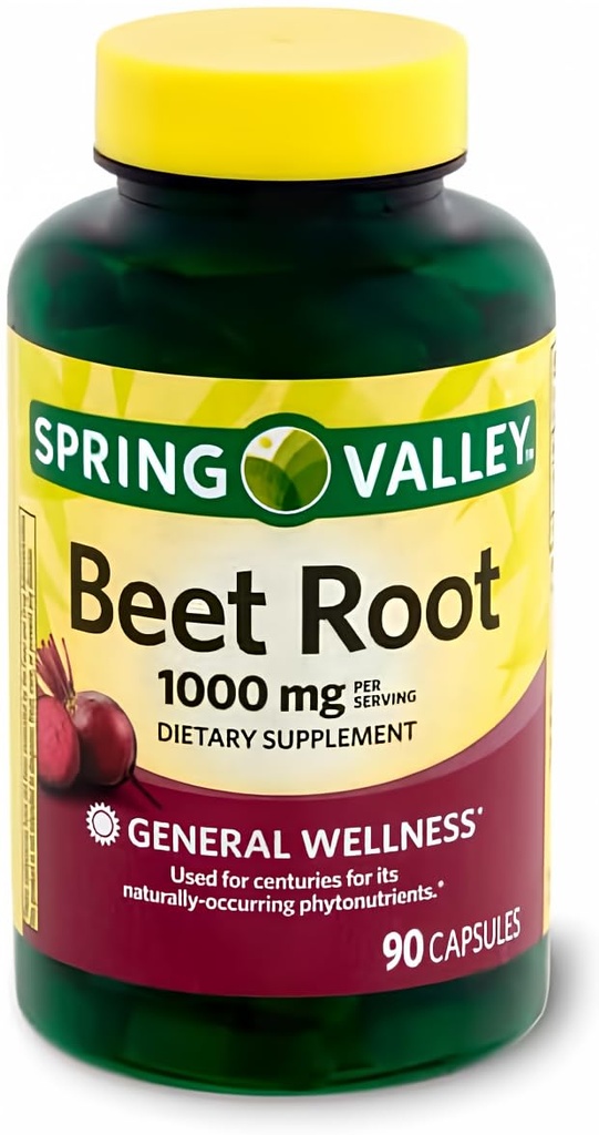 Spring Health Valley Beet Root Diyetary Supplement, 1000 mg, 90 Count + Your Vitamin Guide©