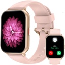 RUIMEN Smart Watches for Men Women (Answer/Make Calls, 2 Bands Dahil), 1.8" iOS / Android Phones, Fitness Tracker Heart Rate/Sleep Monitor Dijital Watch Sular Pink