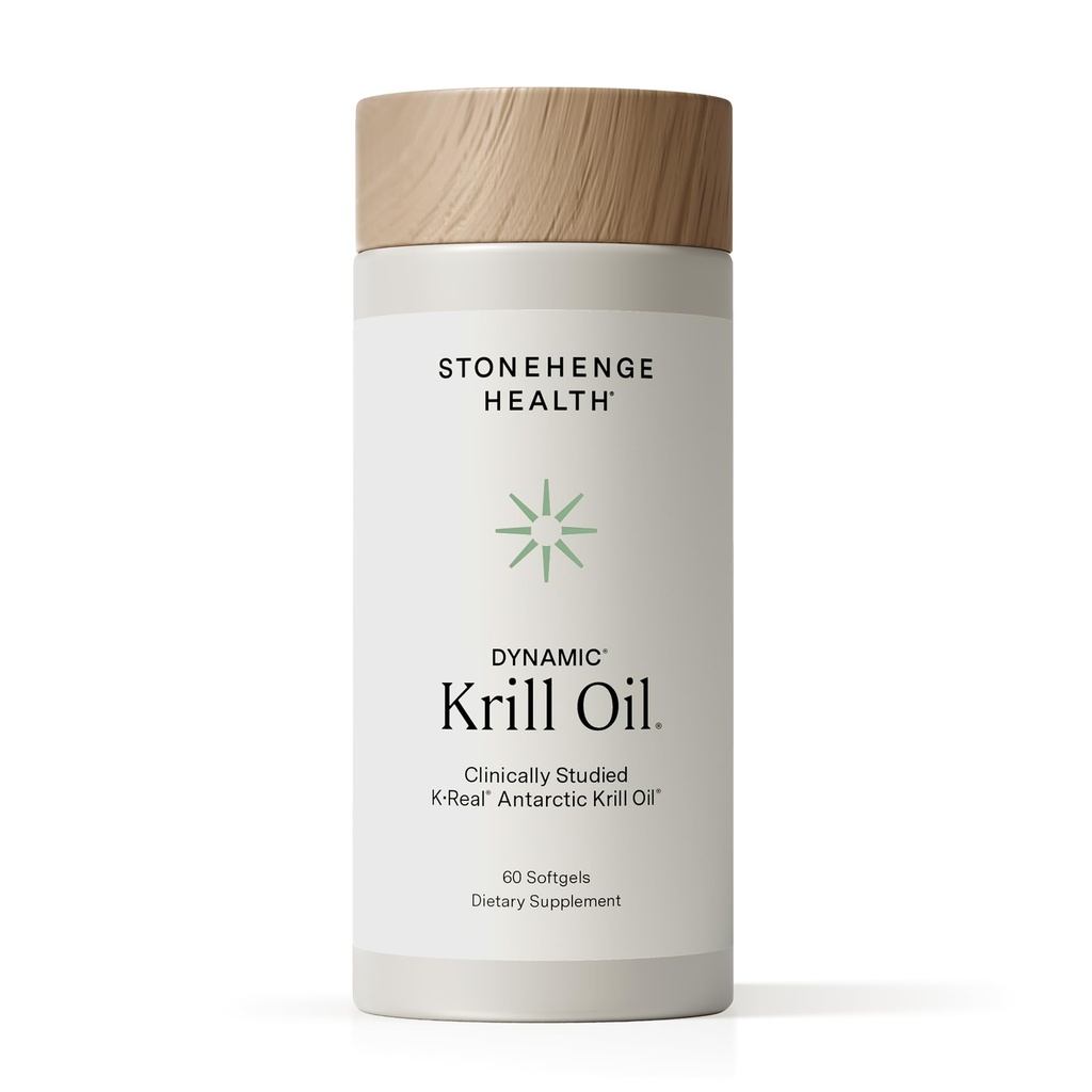 Stonehenge Health Dynamic Krill Oil 1600 mg – Triple Strength Antarktika Omega-3 Supplement with EPA, DHA, Phospholipids & 2 mg Astaxanthin – Destekler Kalp, Beyin, Cilt, Ortak ve Göz Sağlığı – 60 Softgels