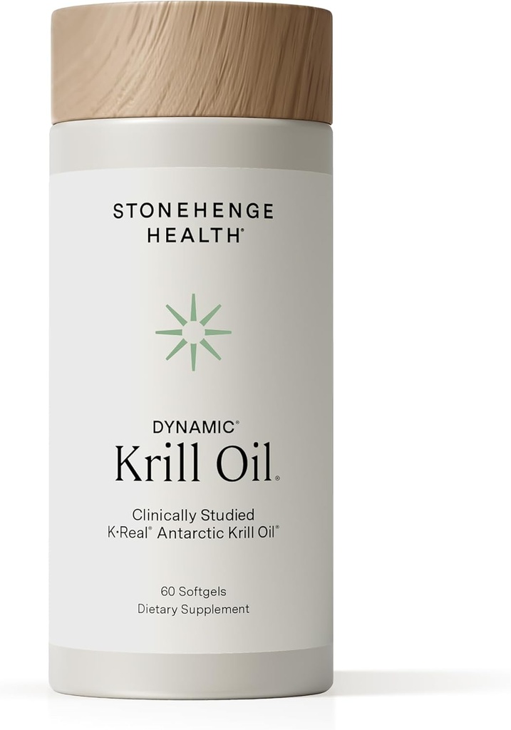 Stonehenge Health Dynamic Krill Oil 1600 mg – Triple Strength Antarktika Omega-3 Supplement with EPA, DHA, Phospholipids & 2 mg Astaxanthin – Destekler Kalp, Beyin, Cilt, Ortak ve Göz Sağlığı – 60 Softgels