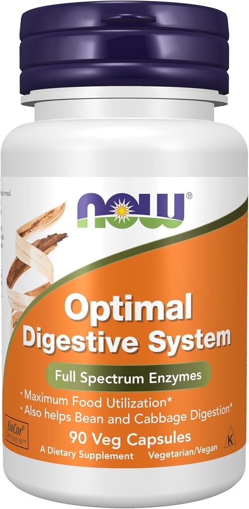 Şimdi Gıdalar Tamamlar, Optimal Digestive System, Full Spectrum Enzymes, 90 Veg Capsules