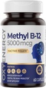 OxyEnergy Methyl Vitamin B12 5000mcg, Extra Strength Methylcobalamin B-12 Συμπληρώματα με Folate, Support Nerves, Energy Μεταβολισμός & Γνωστική, 60 Κάψουλες