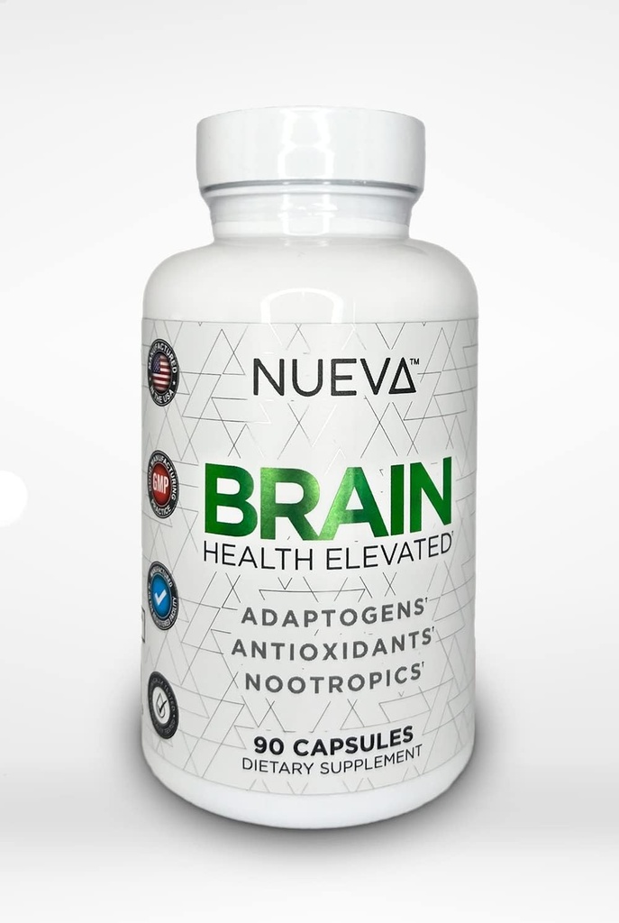 Nueva Beyin Sağlığı - 90 Cap | Antioksis, Adaptogens & Nootropics | Supports Memory, Cognition, Gingko, Lion's Mane, Bacopa + Daha Fazlası