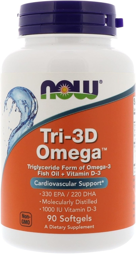 Şimdi Gıdalar Şimdi Gıdalar, (3 Pack) Tri-3D Omega, 330 EPA /220 DHA, 90 Softgels