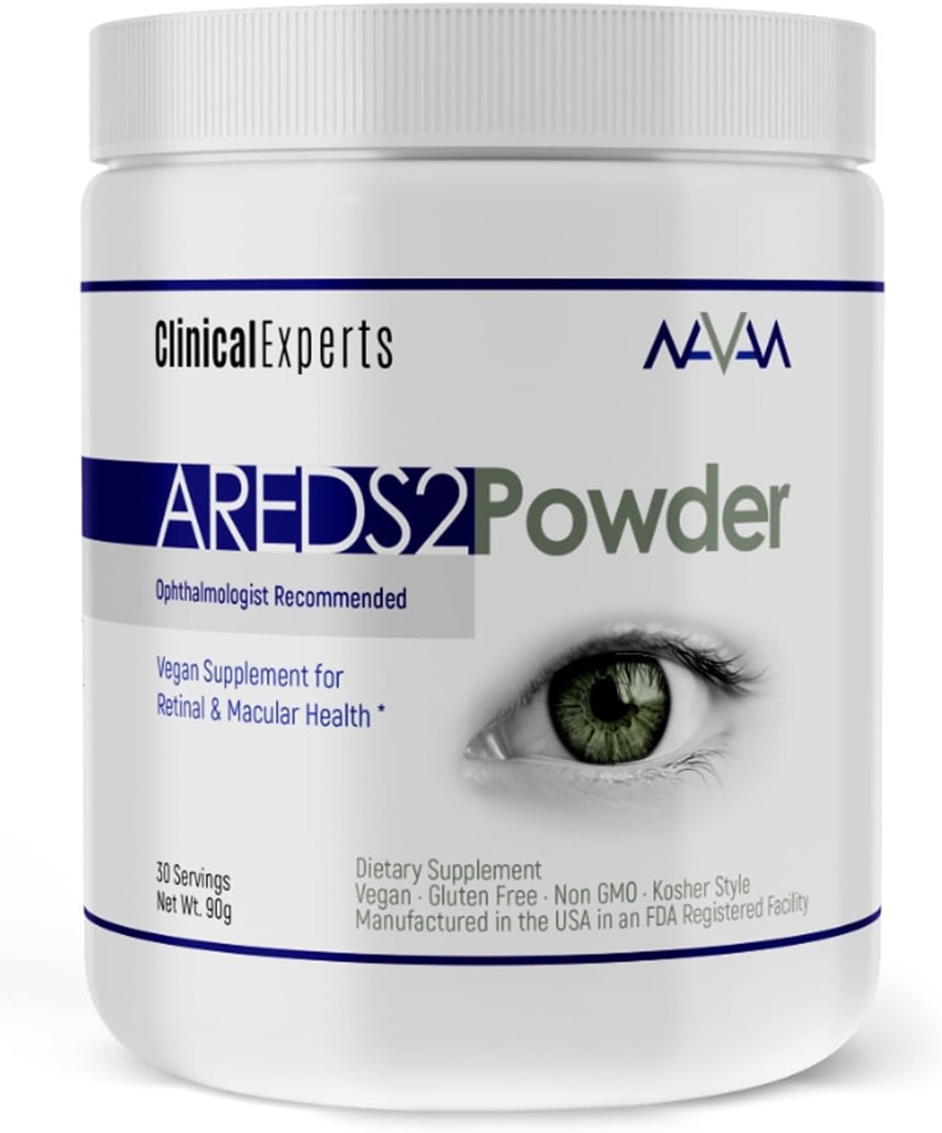 Navan AREDS 2 Powder for Those Who Can't Consume Tablets or Softgels - Eye Vitamins & Minerals - Lens Clarity & Retina Health by Clinical Experts, Lutein, Zeaxanthin & Zinc Kosher Style, 30 Servings