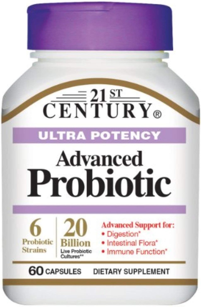 21ος αιώνας Ultra Potency Advanced Probiotic Κάψουλες 60 ea (πακέτο των 4)