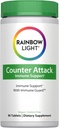 Rainbow Light Counter Ανοσοποιητική υποστήριξη, συμπλήρωμα διατροφής παρέχει ανοσοενισχυτική υποστήριξη, με βιταμίνη C, ψευδάργυρο και 3 Στοχευμένες βότανες, Vegan και χωρίς γλουτένη, 90 Count