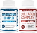 Safly Optimal Premium Magnezyum Kompleksi - Citrate, Malate, Muscle Relaxation - 120 caps + Purely Optimal Premium Multi Collagen Capsule Capsules (Types I, II, III, V, X)