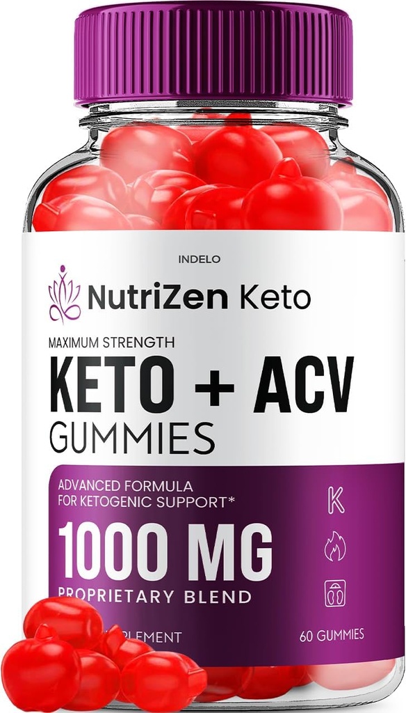 NutriZen Keto ACV Gummies - Gelişmiş Formula Nutri Zen Keto Plus ACV Gummies Apple Cider Vinegar ketrizen ACV Gummies Diyetary Supplement Yorumlar Men Women (60 Gummies)