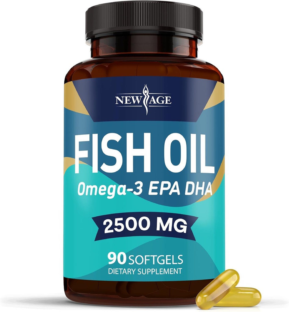 YENİ AGE Omega 3 Fish Oil Supplement Immune & Health Support – Ortak, Eye & Skin Health – Non GMO - EPA, DHA Fatty Acids Gluten Free (90 Softgels (Pack of 1)