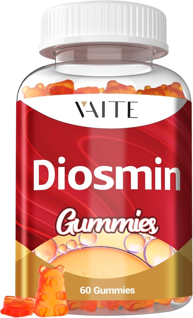 VAITE Diosmin 1000 mg - Vein Support Supplements for Varicose Veins - Leg Health Supplement Formula Venous Optimizer, Citrus Bioflavonokles, Letws Gummy, 60 Vegan Gummies