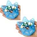 Pill Organizer, 2 Pack Pill Box, Small Pills Case,Medicine Organizer 1 Gün Bir Gün, Haftalık Tıp Organizeleri, Günlük Pills Konteyner, Tıp Kazananları, Seyahat Box 7 Günü (Mavi)