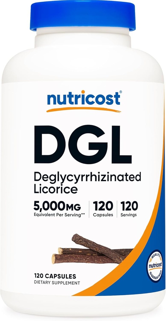 Κάψουλες Εκχυλίσματος γλυκόριζας DGL Deglycyrrhizinated (εκχύλισμα 500mg, ισοδύναμο με 5, 000mg Licorice, 120 υπηρεσίες) - Μη ΓΤΟ, Vegan