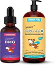 WONDER PAWS Premium DMG Sıvı Plus Omega Max Fish Oil - Köpek Immune Support, Skin, Allergies, Ortak Bakım ve Genel Sağlık - DMG 4 Ounces - Omega Max 16 Ounces