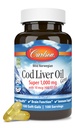 Carlson - Cod Liver Oil, Super 1000 mg + Βιταμίνες A & D3, Άγρια Νορβηγικά, Με Βιώσιμη προέλευση, 100 Softgels