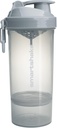 Smartshake O2GO ONE Plastik Protein Shaker Şişe 800 ml | 27 oz - Leakproof Vida-on Lid - BPA Ücretsiz - Unisex - Mist Gray Gray