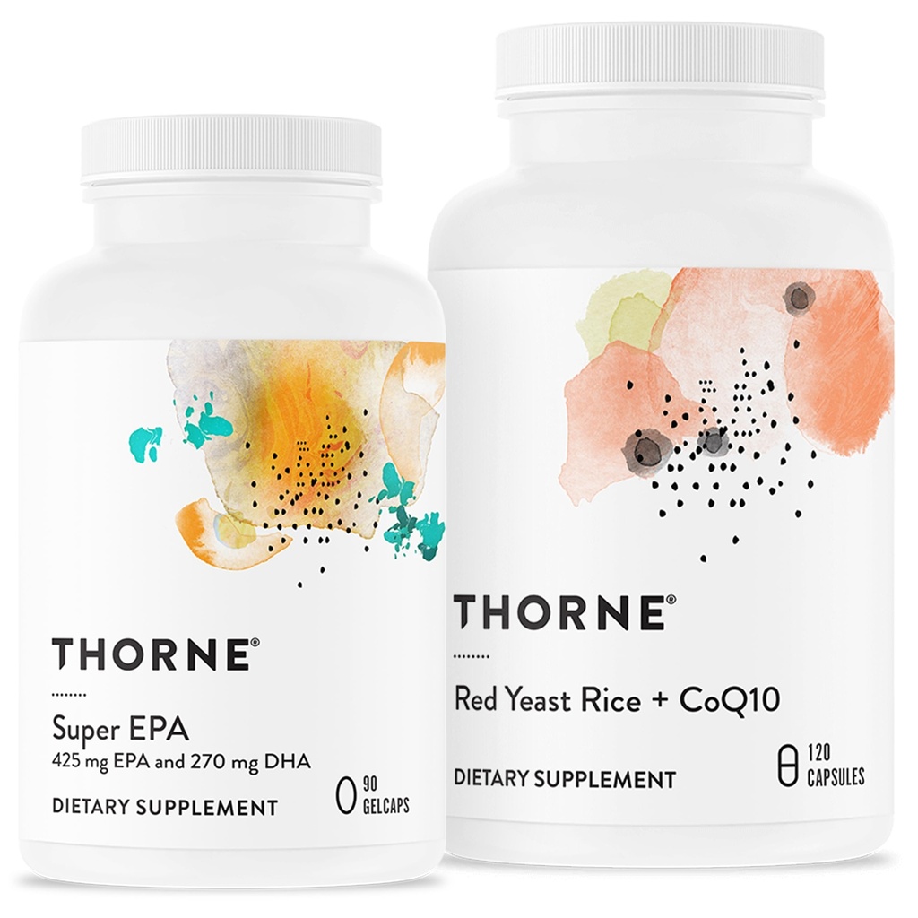 THORNE - Super EPA ve Red Yeast Rice & CoQ10 Sche - Supports Cardiovascluar, Ortaklar, Beyin ve Skin Health - 90 ila 120 Hizmet